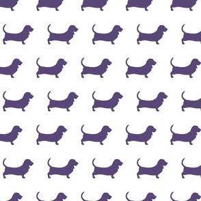 Basset Hound Purple Silhouettes