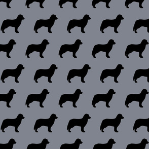 Bernese Dog Silhouette Cool Gray Bkgd