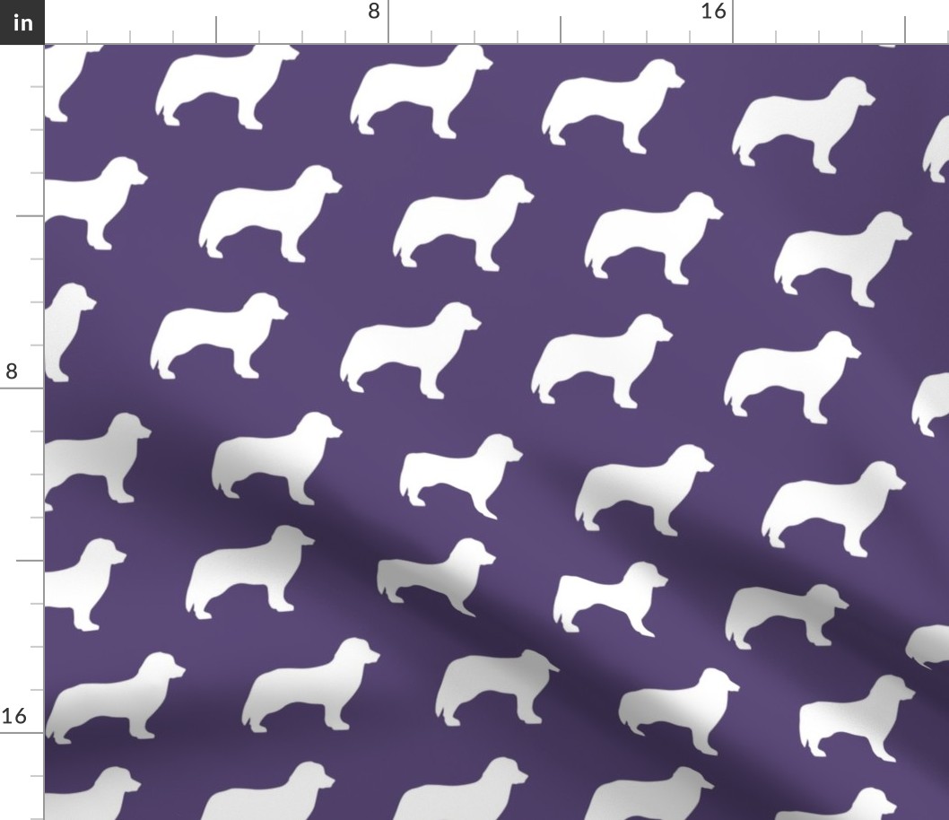 Bernese Dog Silhouette Purple Bkgd