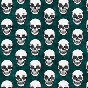 skulls - dark teal skull - halloween - LAD20