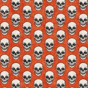 (small scale) skulls - orange skull - halloween - LAD20