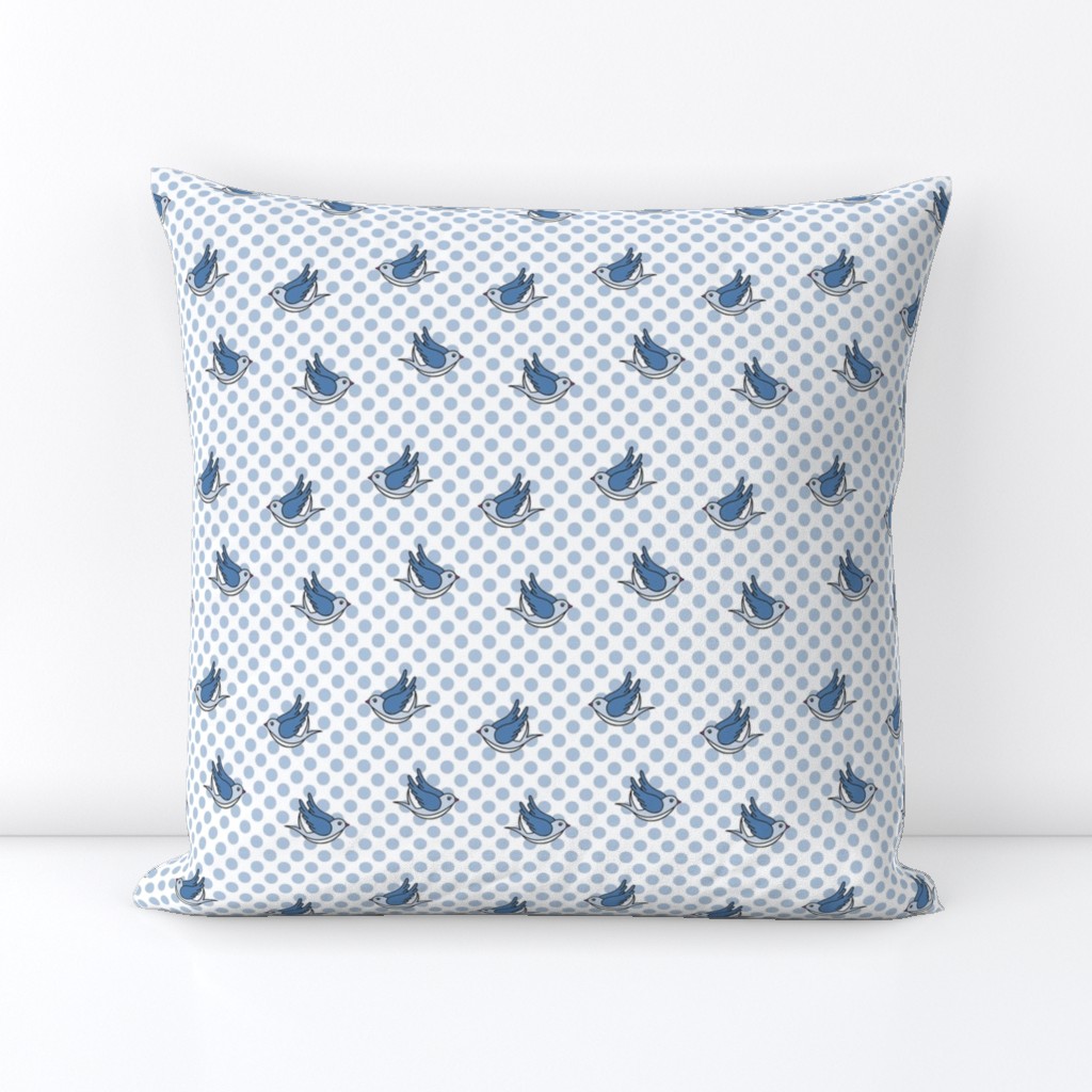 Blue Polka Dot Birds