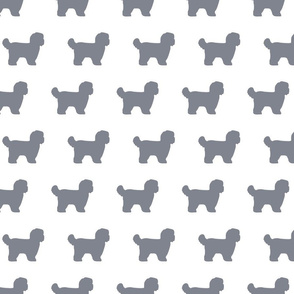 Shihtzu Dog Cool Gray Silhouettes