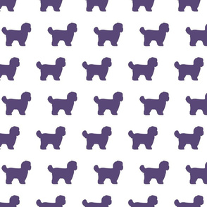 Shihtzu Dog Purple Silhouettes 