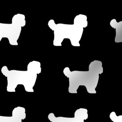 Shihtzu Dog Silhouettes Black White