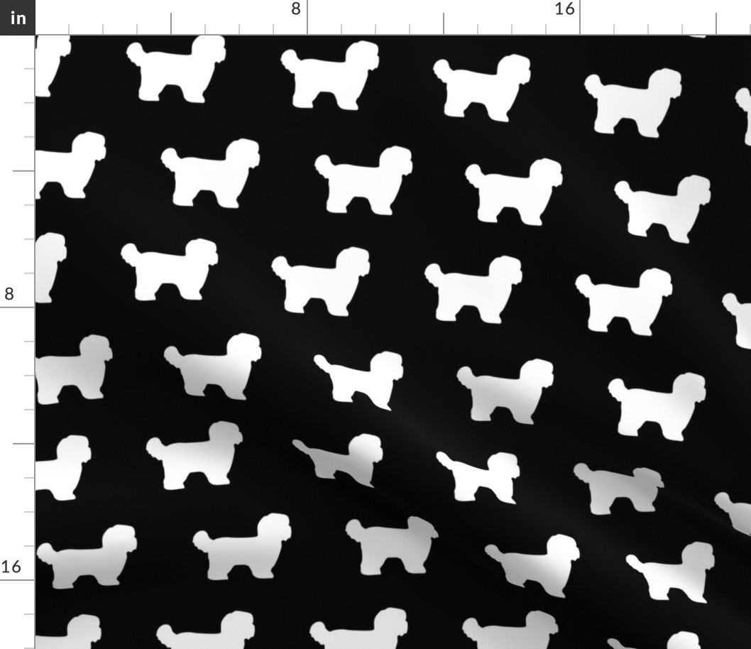 Shihtzu Dog Silhouettes Black White