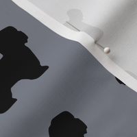 Shihtzu Dog Silhouettes Cool Gray