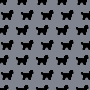Shihtzu Dog Silhouettes Cool Gray