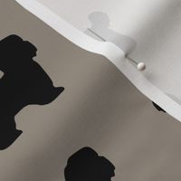 Shihtzu Dog Silhouettes Warm Gray