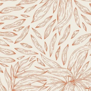 Vintage Plants - Toile in Retro Blush / Big Scale