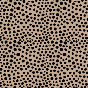 Spotty Cheetah little minimal circles abstract animal print design latte beige black