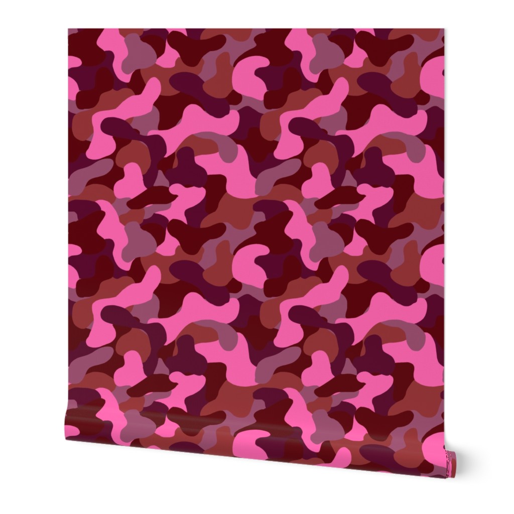 Pink red Camo print abstract shape pattern