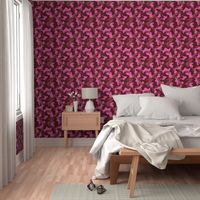 Pink red Camo print abstract shape pattern