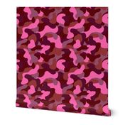 Pink red Camo print abstract shape pattern