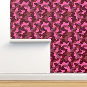 Pink red Camo print abstract shape pattern