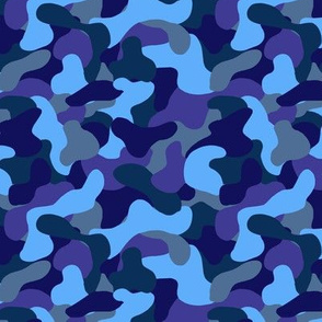 Blue Camo print abstract shape pattern