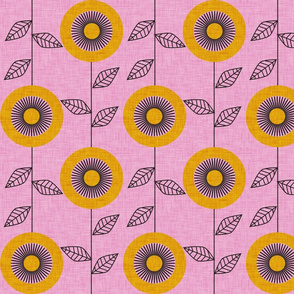 midsummer retro sunflower pink