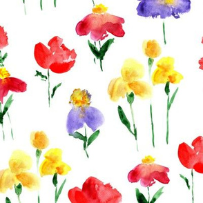 Bold bloom - watercolor summer flowers