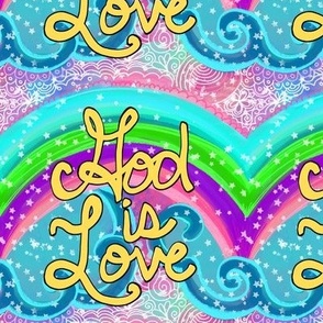 God is Love Rainbow 6-in block