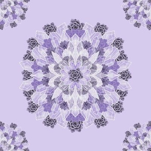 Crystals Succulents Mandala - LILAC 