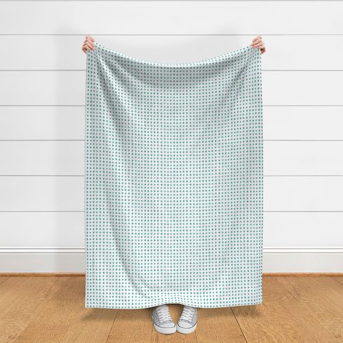 Watercolor Dots in Teal Blue | Watercolor fabric, hand painted polka dots, dotty pattern fabric in blue green on white, turquoise blue watercolor.