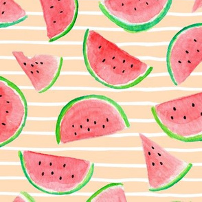 Watermelon Slices (creamsicle stripe) LARGER scale