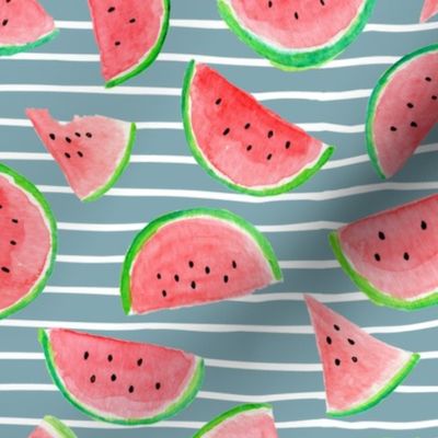 Watermelon Slices (pond stripes) LARGER scale
