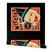 Wiggley Witch Heads Tea Towel