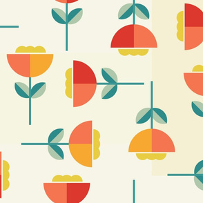 Seamless Geometric Flowers Pattern by Di