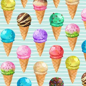 Yummy Ice Cream Cones (birds egg stripe) LARGE scale