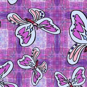 BUTTERFLIES PLAID 1 light purple 