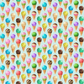 TINY Yummy Ice Cream Cones (birds egg stripe)