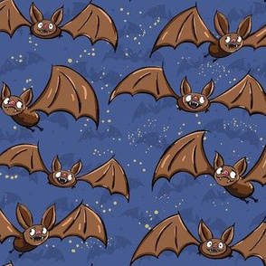 Cute Bats - LARGE - blue 