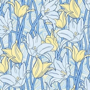 Light Blue Vibrant Tulips