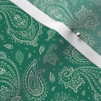 Green and Champagne Paisley