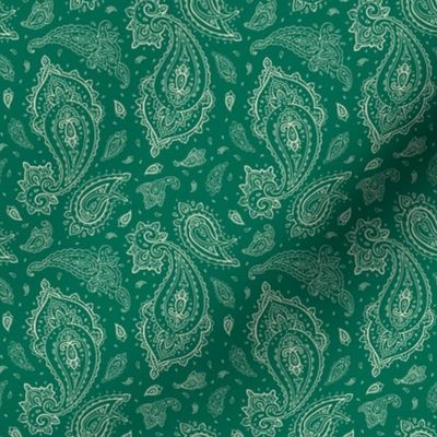 Green and Champagne Paisley