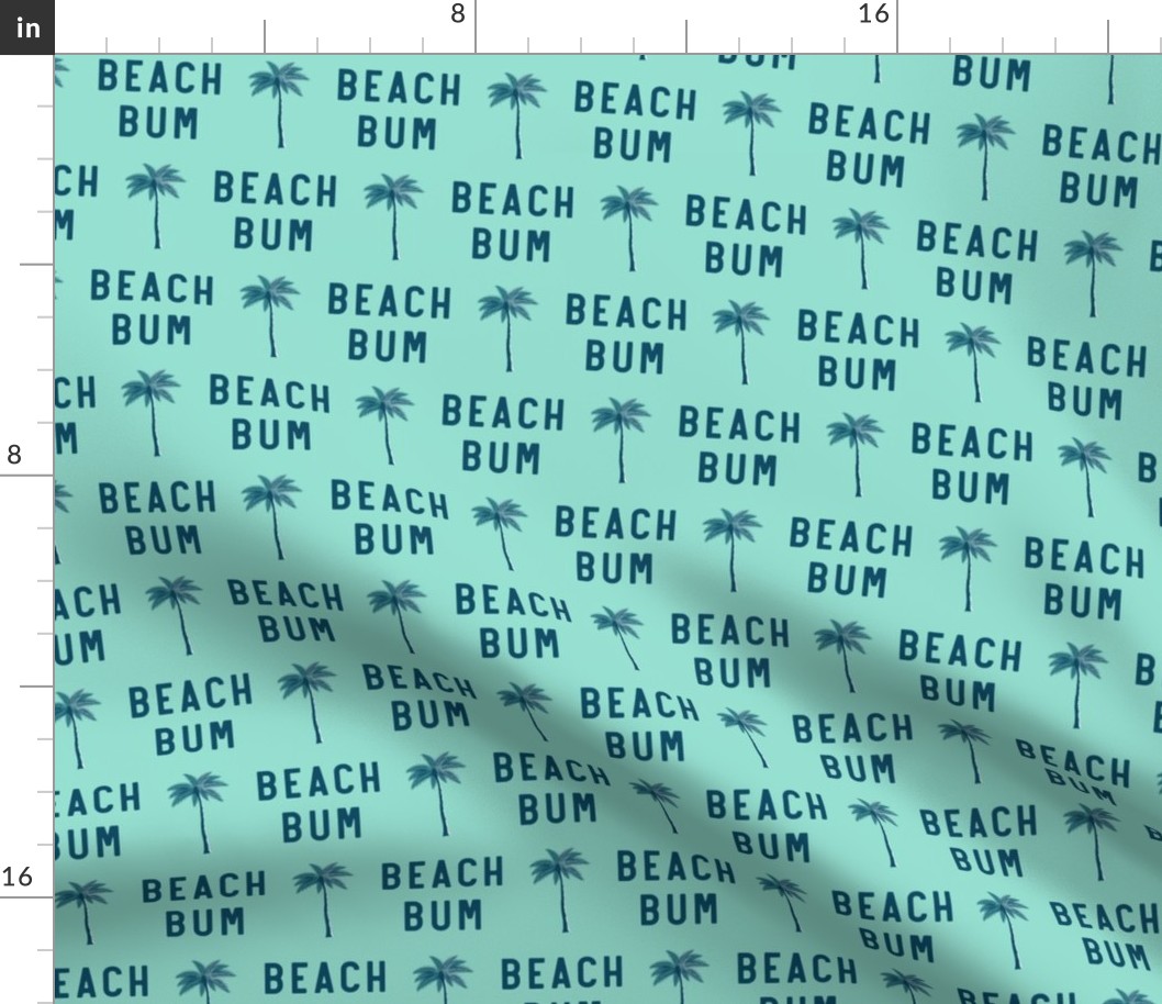 beach bum - blue on aqua - C20BS