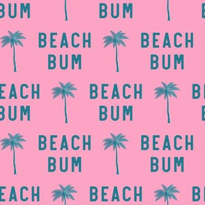 beach bum - teal on pink - C20BS