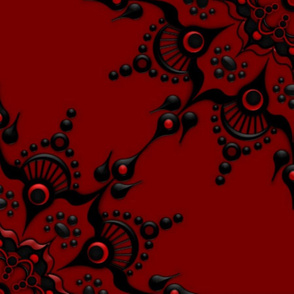 Noir Mandala Black on Red - Large