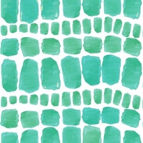 Aqua Green Sea Glass On White Sand