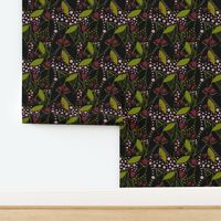 Shirley's Australiana Quilt - olive green on black, large/medium