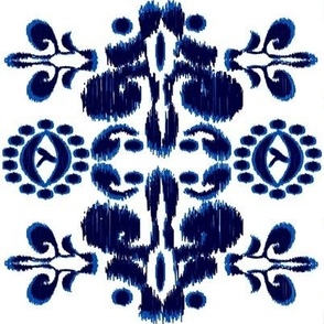 ikat blue and white medium scale 