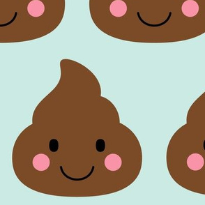 oh poop aqua XL :: cheeky emoji faces