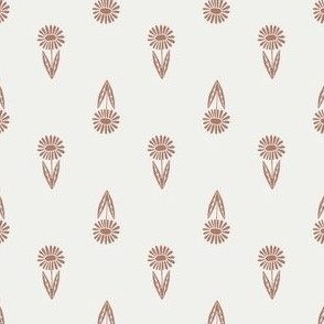 daisy block print fabric - sfx1227 cafe