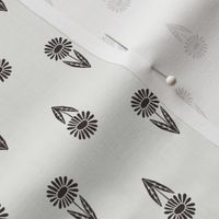 daisy block print fabric - sfx1111, coffee