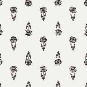 daisy block print fabric - sfx1111, coffee