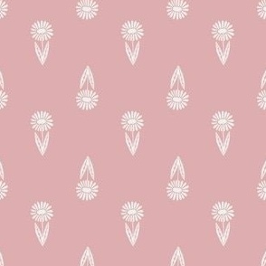 daisy block print fabric - sfx1611 powder pink