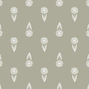 daisy block print fabric - sfx0110