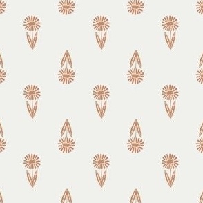 daisy block print fabric - sfx1328 sandstone