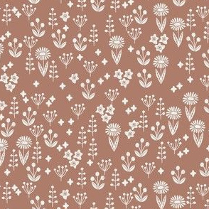 meadow floral - autumn floral fabric - sfx1227 cafe